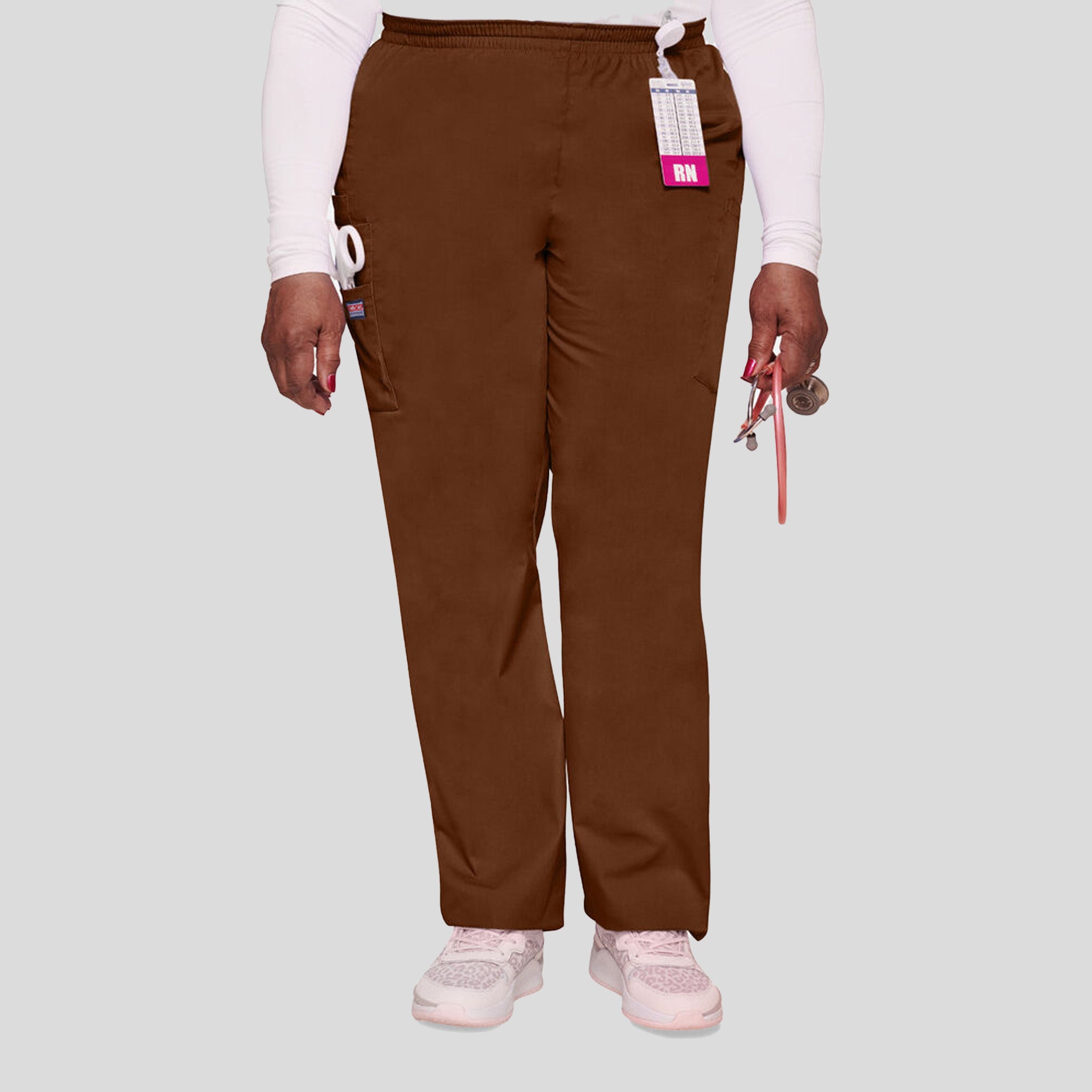 Elastic Waist Utility Scrub Pant | Chocolate