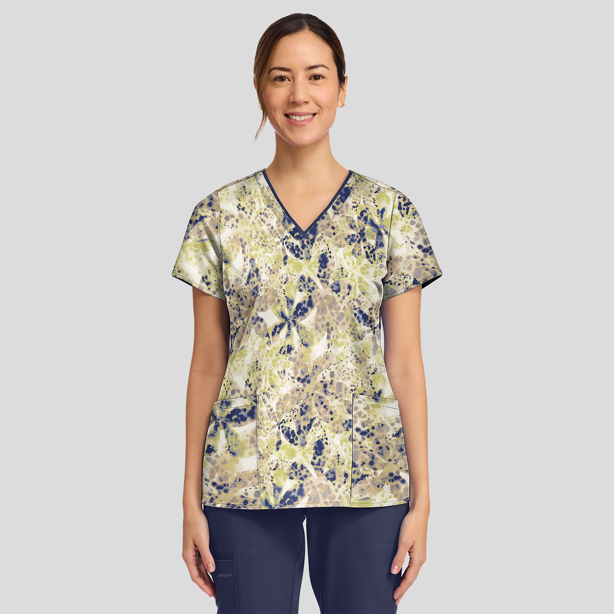 Amanda Print Scrub Top | Orchid Rain