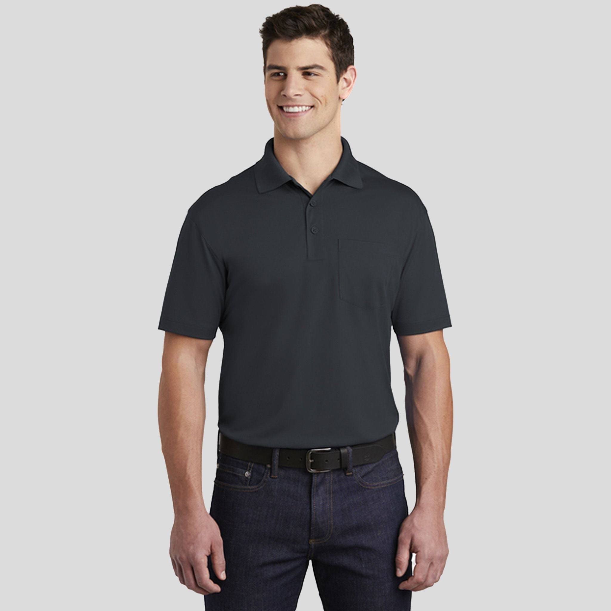 Micropique Sport-Wickยฎ Pocket Polo | Iron Grey
