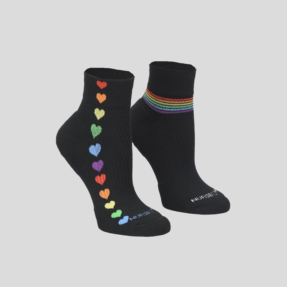 Compression Quarter Top 2-Pair Pack | Rainbow Hearts