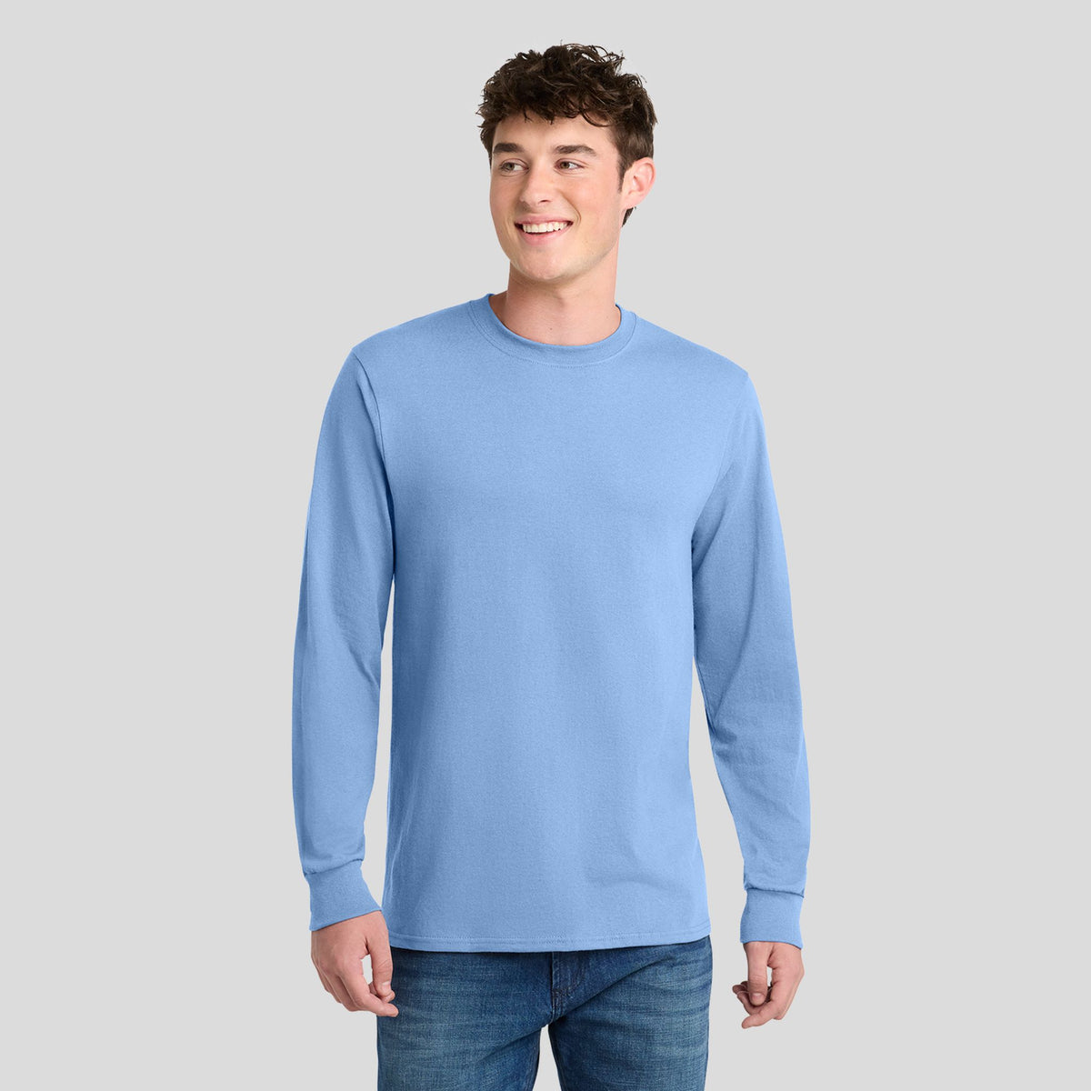 Long Sleeve Core Blend Tee | Light Blue