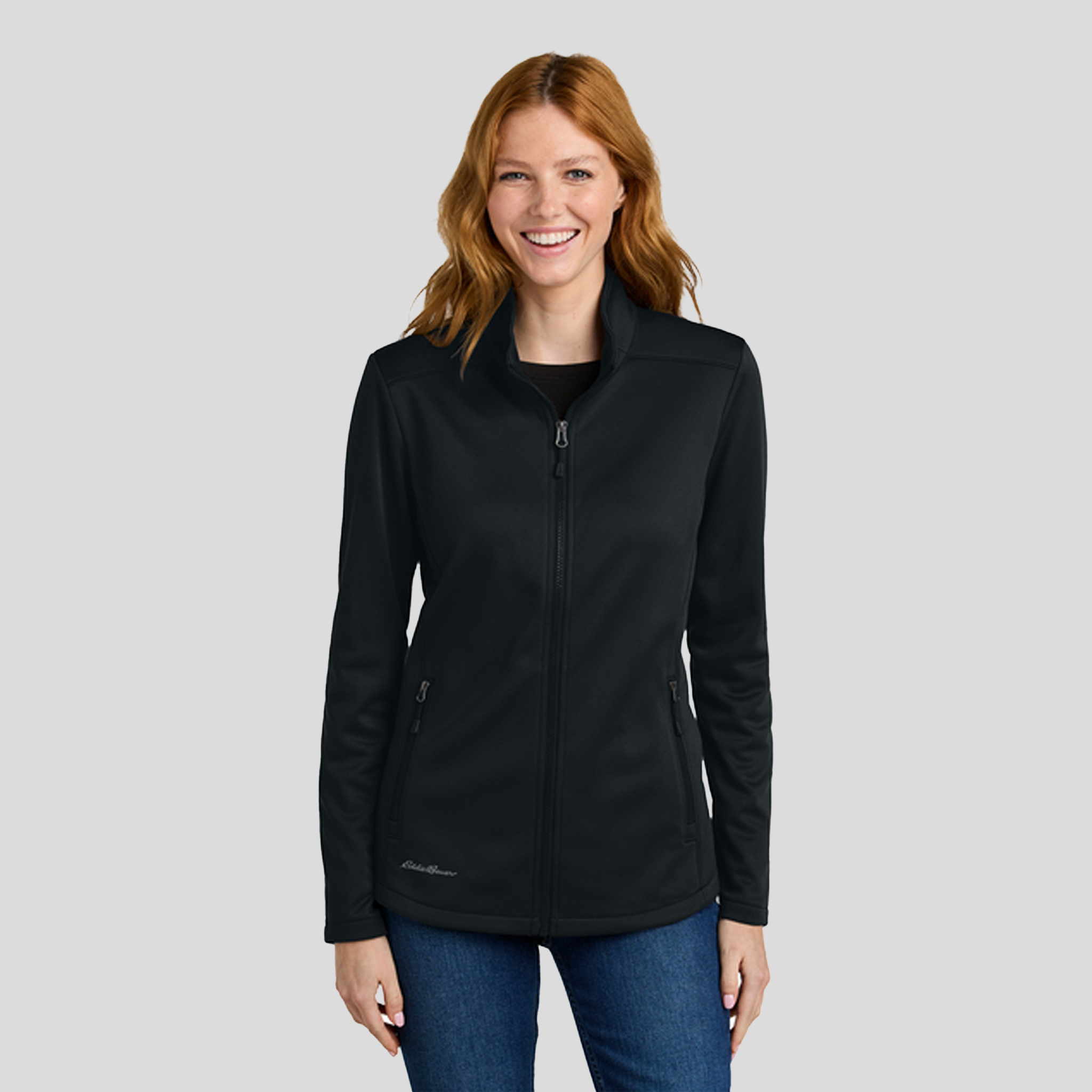 Womenβs Smooth Mid Layer Fleece Full-Zip | Black