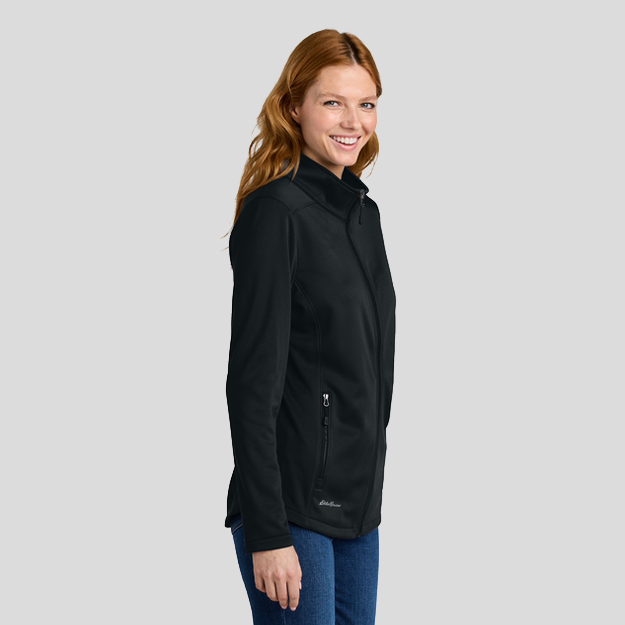 Womenβs Smooth Mid Layer Fleece Full-Zip | Black