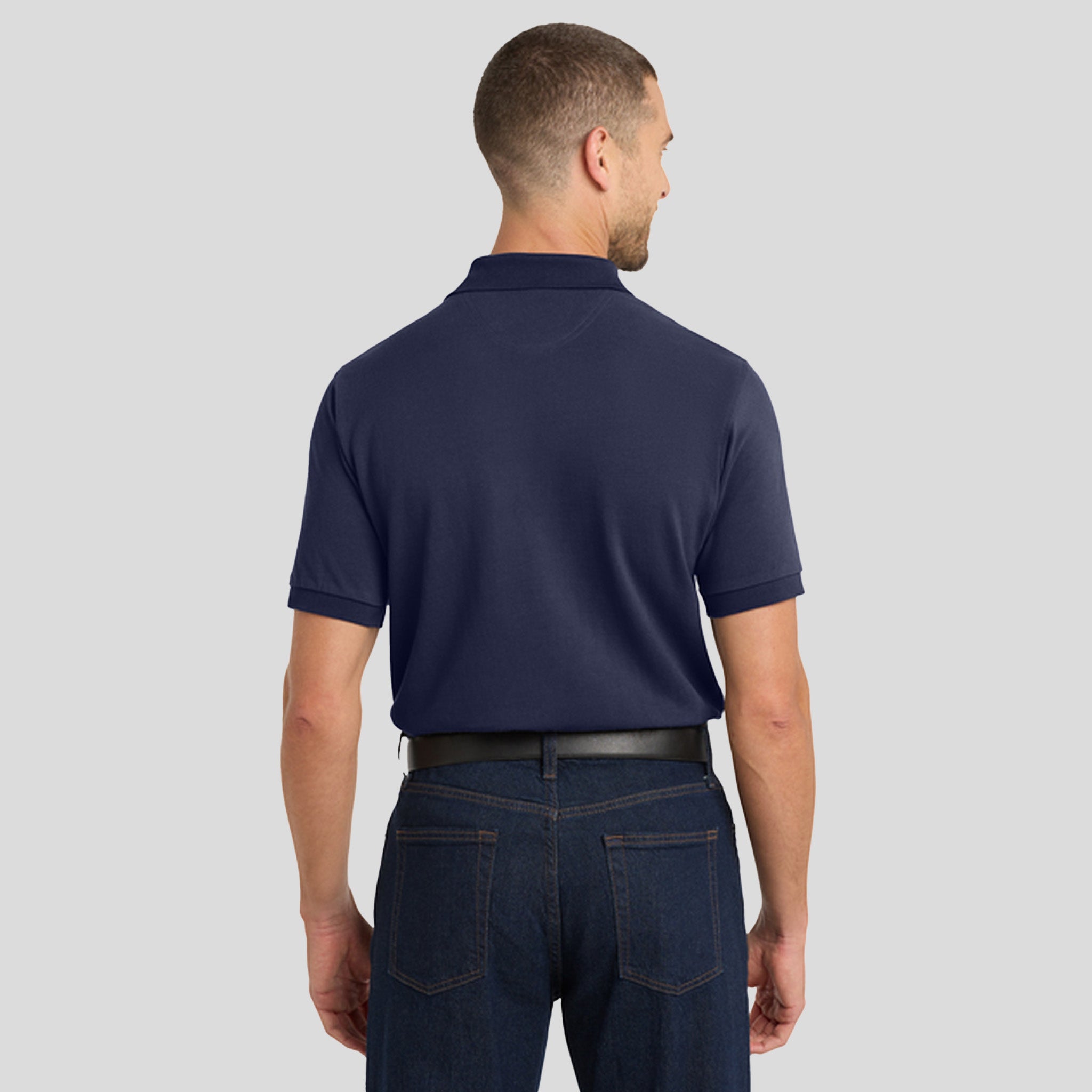 Heavyweight Cotton Pique Polo | Navy