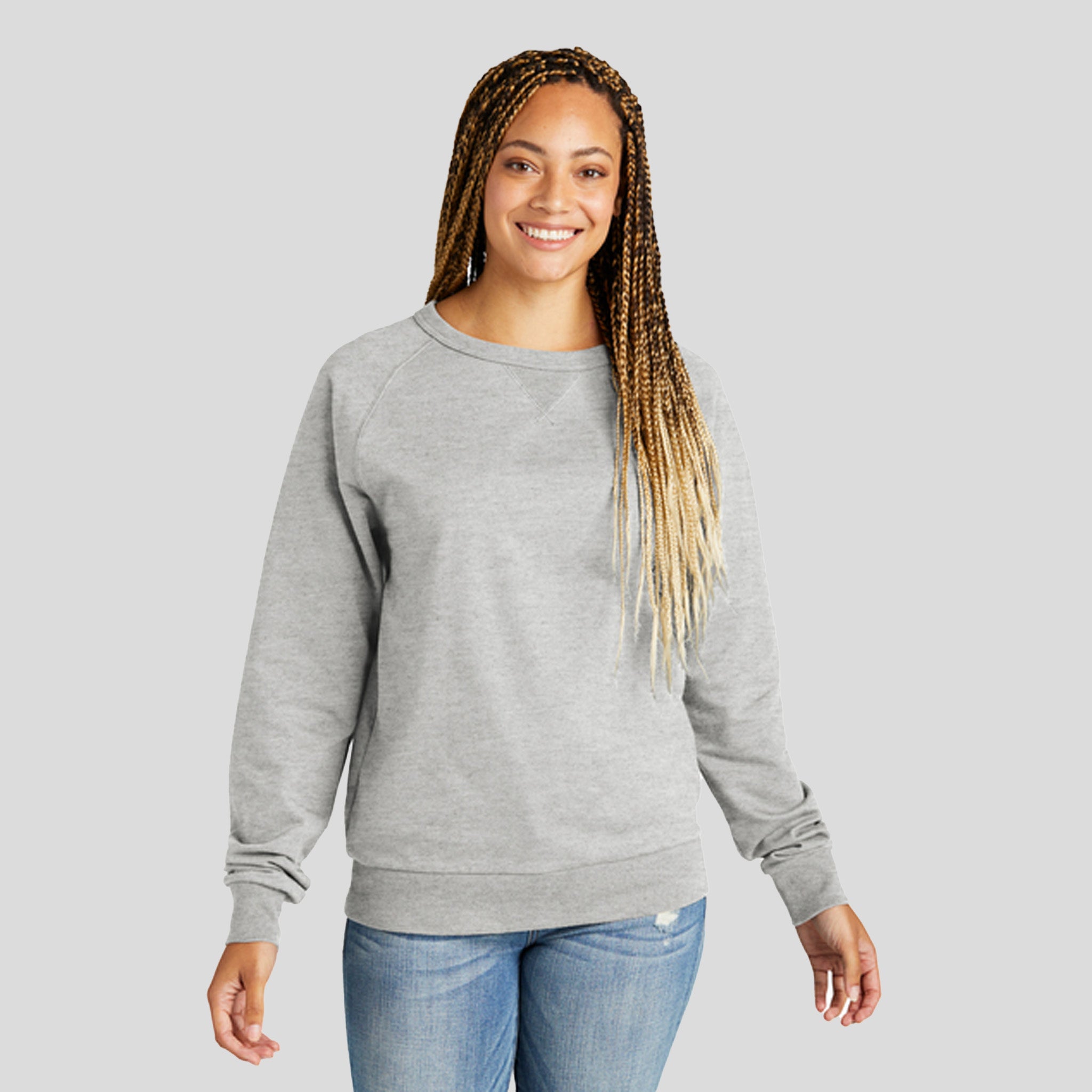 Unisex Organic French Terry Crewneck Sweatshirt | Granite Grey Heather