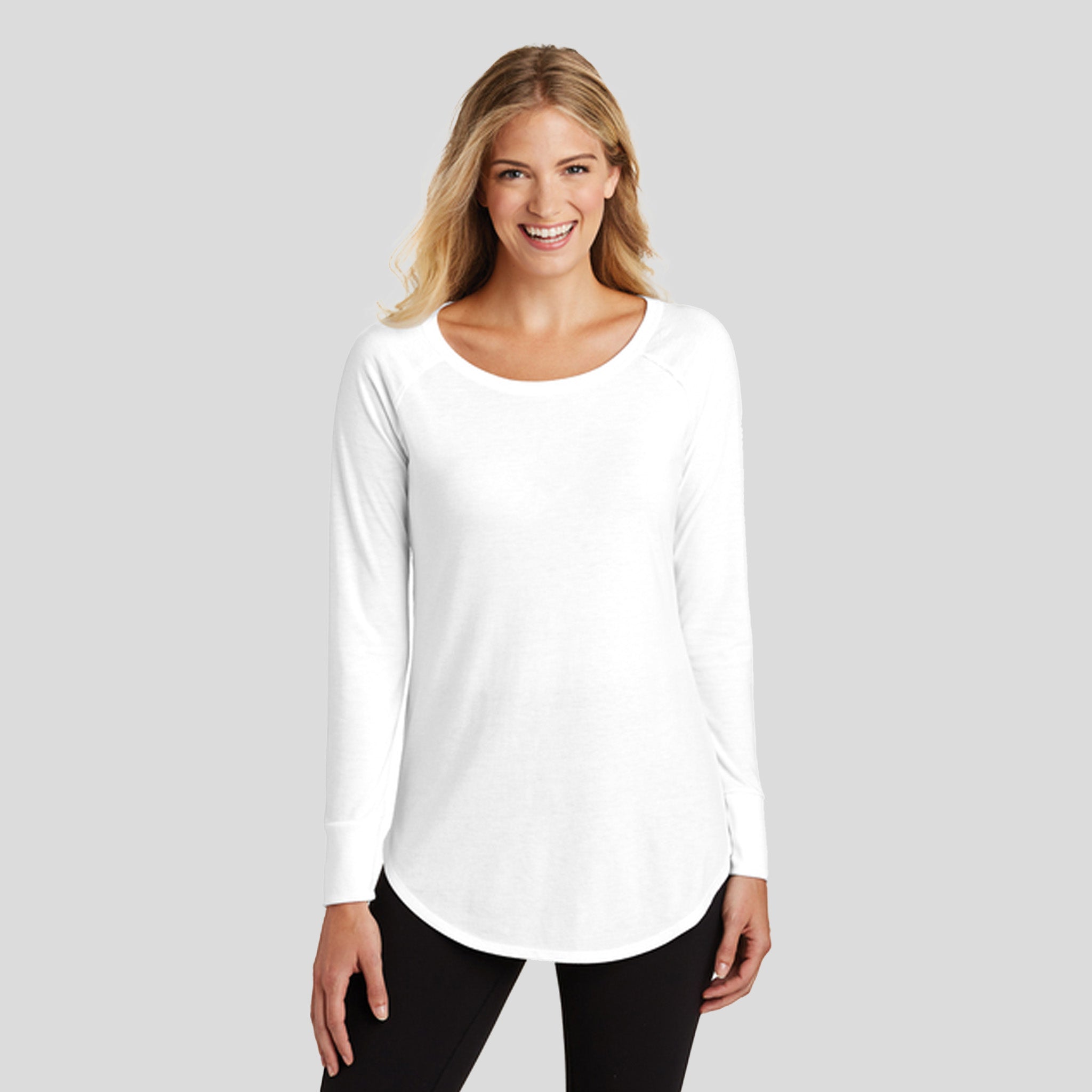 Womenโs Perfect Tri ยฎ Long Sleeve Tunic Tee | White
