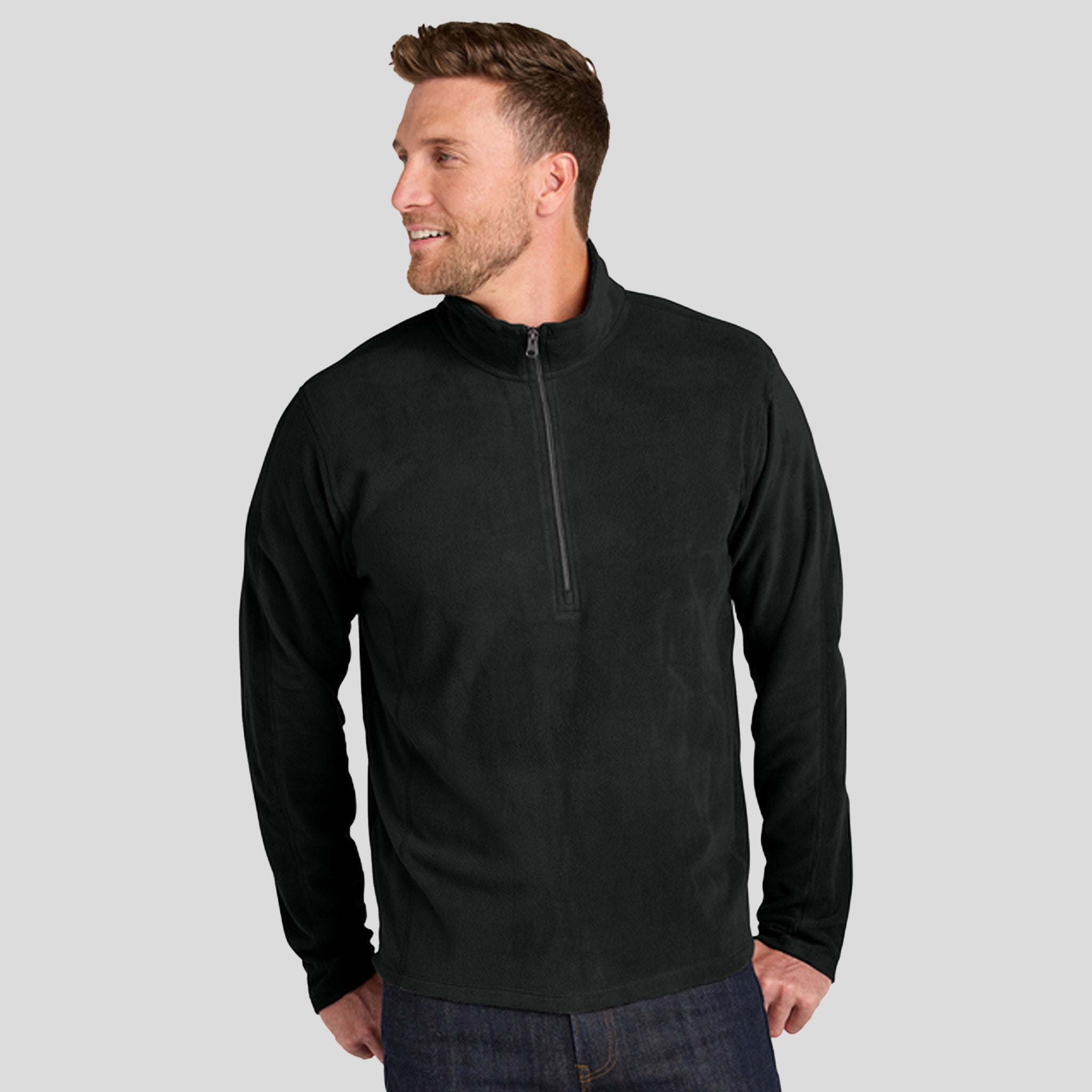 Microfleece 1/2-Zip Pullover | Black