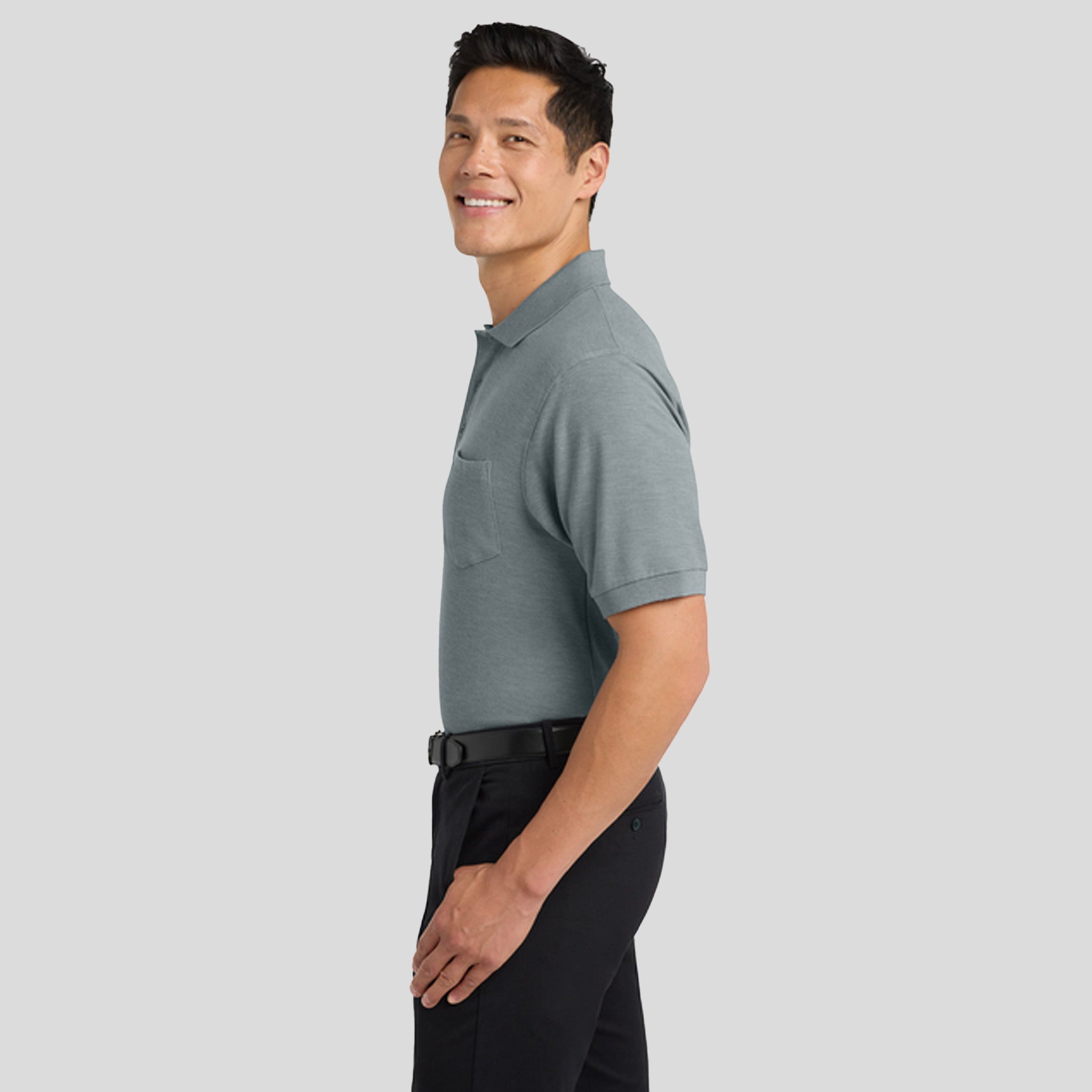 Silk Touchβ’ Polo with Pocket | Cool Grey