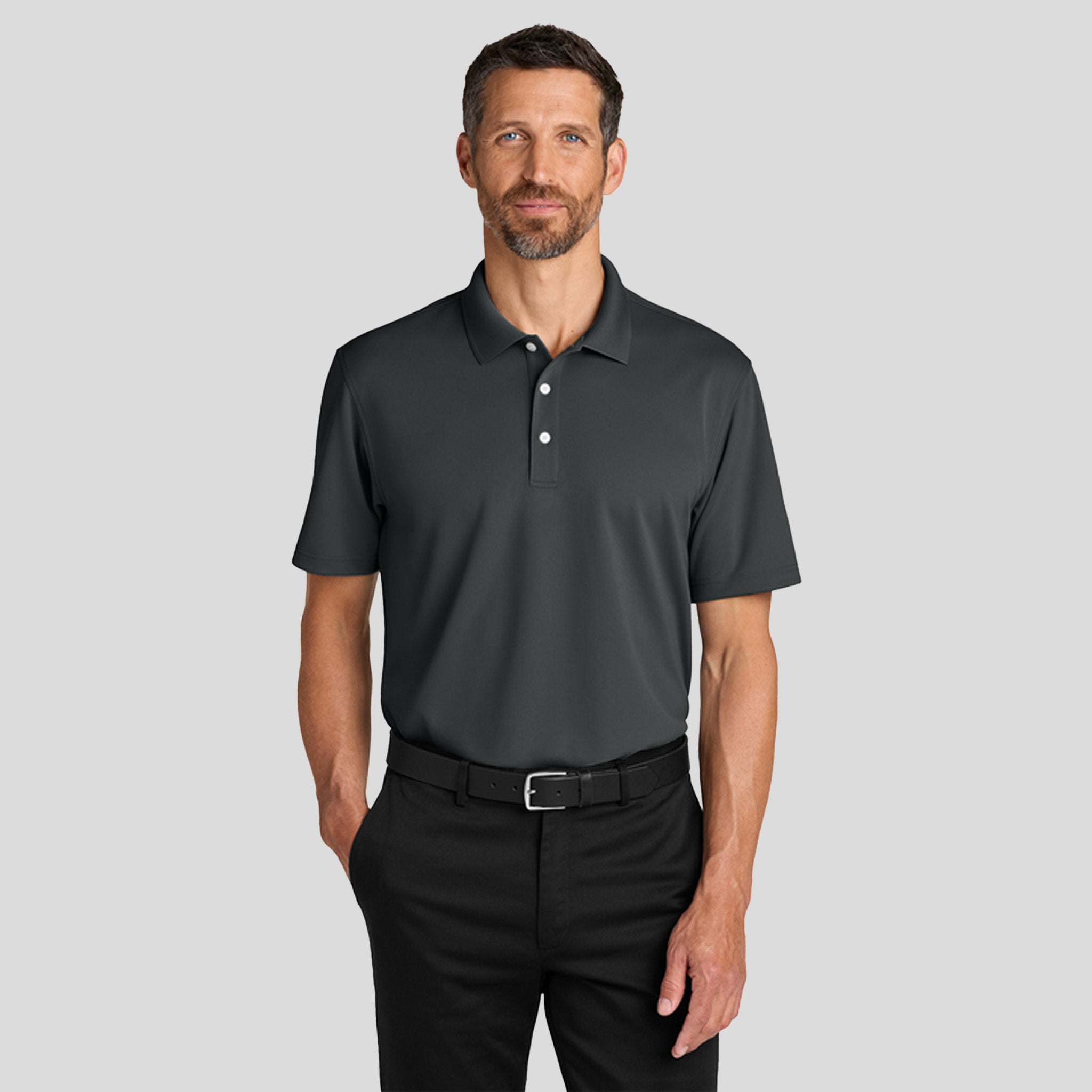 Men's Dry Zoneยฎ Stain-Release Grid Polo | Seal Grey