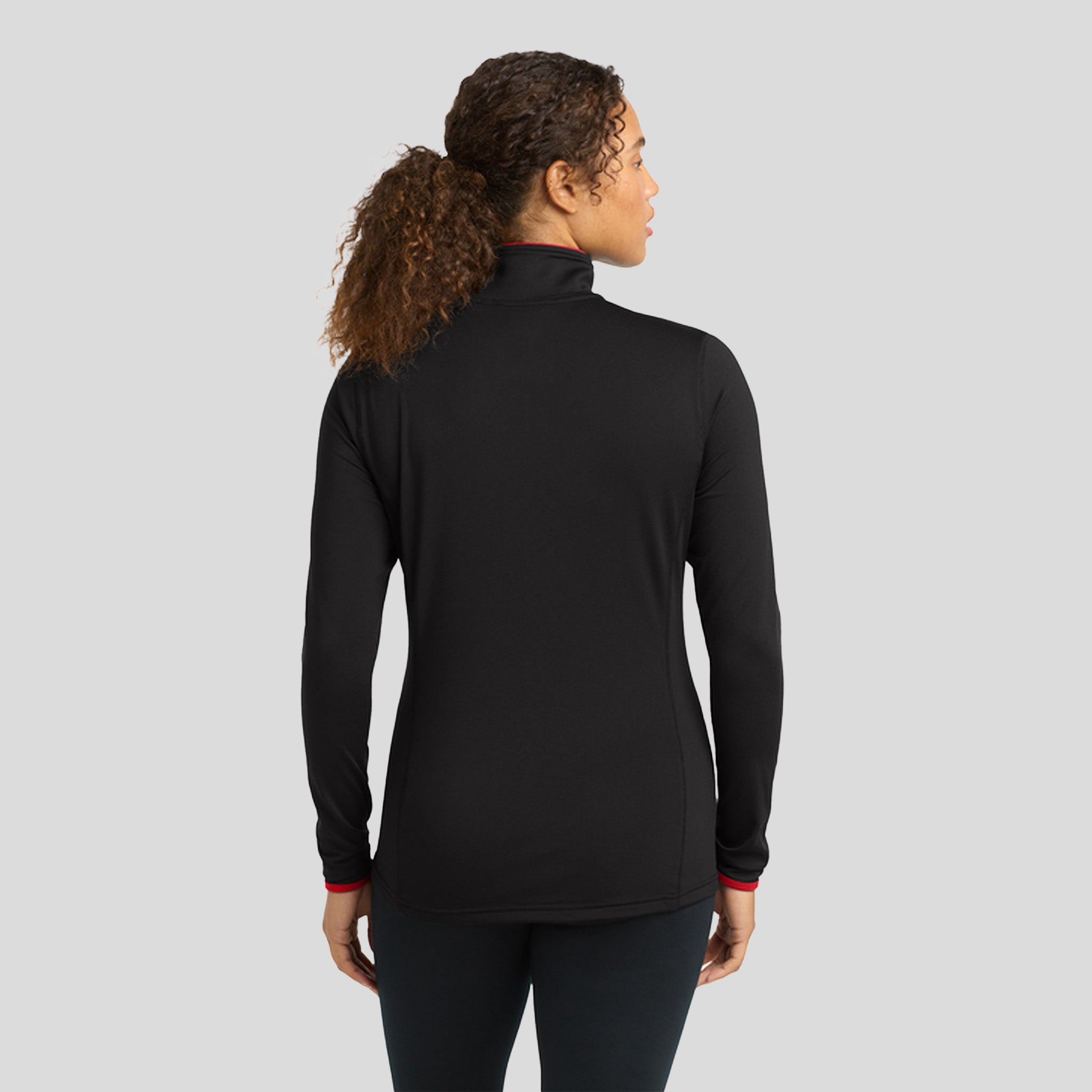 Women's Sport-Wickยฎ Stretch Contrast Full-Zip Jacket | Black/True Red