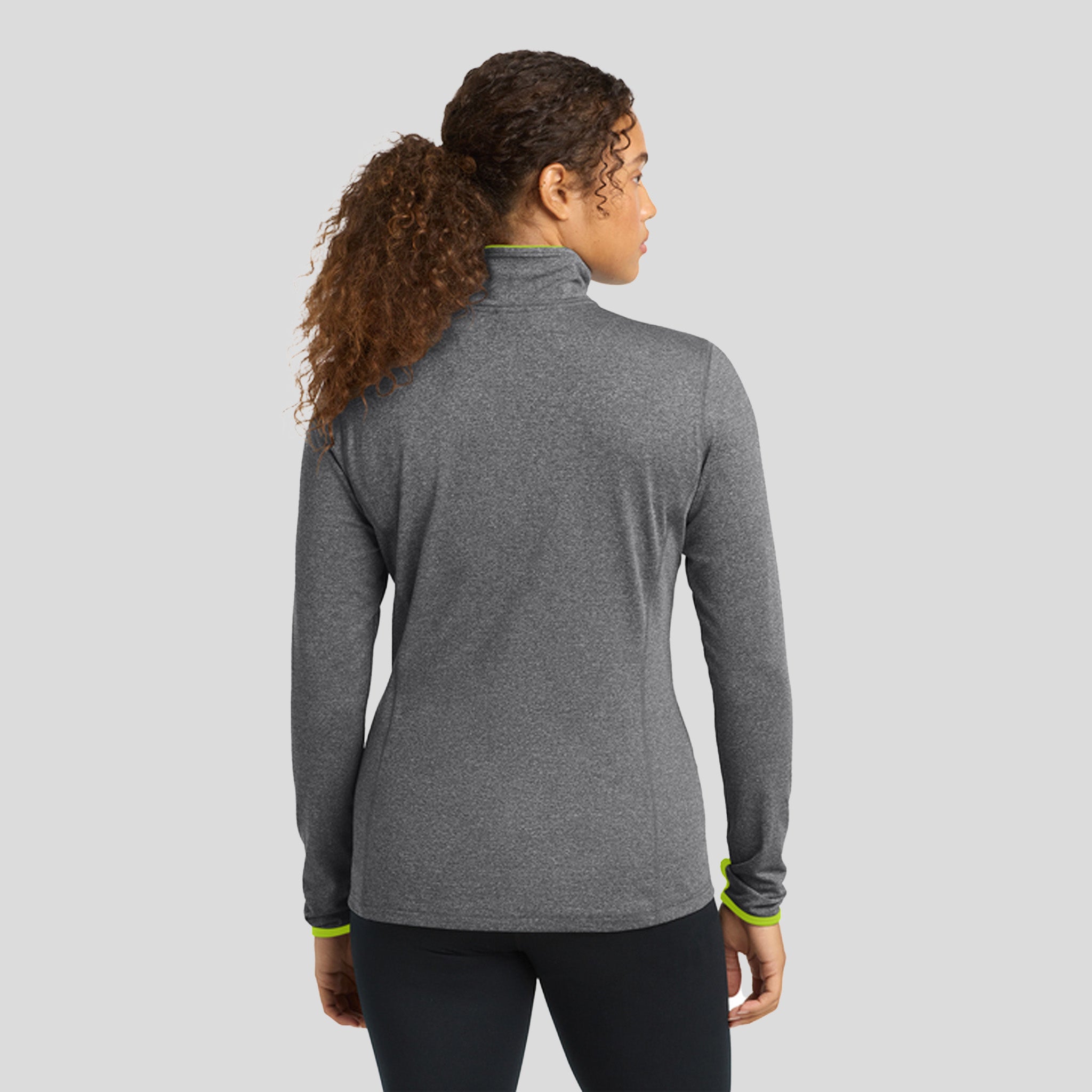 Women's Sport-Wickยฎ Stretch Contrast Full-Zip Jacket | Charcoal Grey Heather/Charge Green