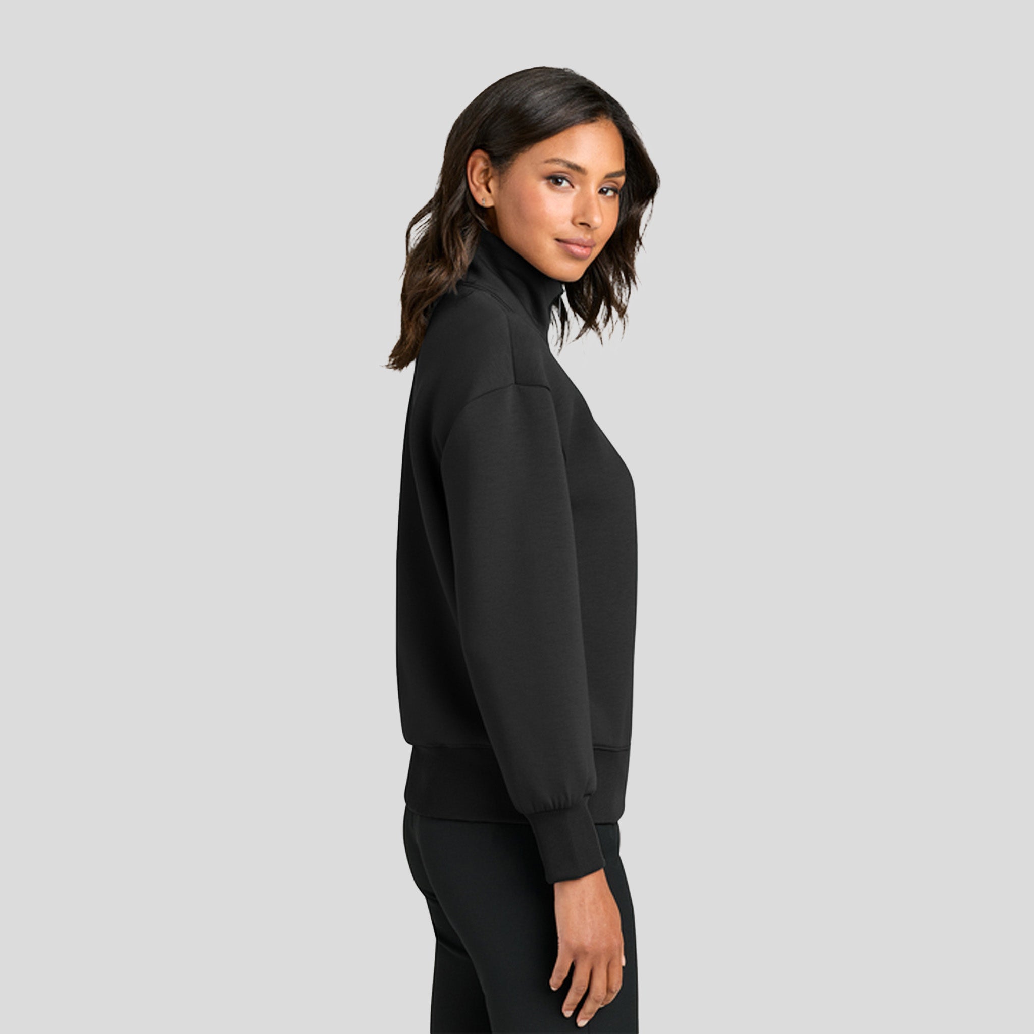 Womenβs Soft Spacer 1/4-Zip | Deep Black