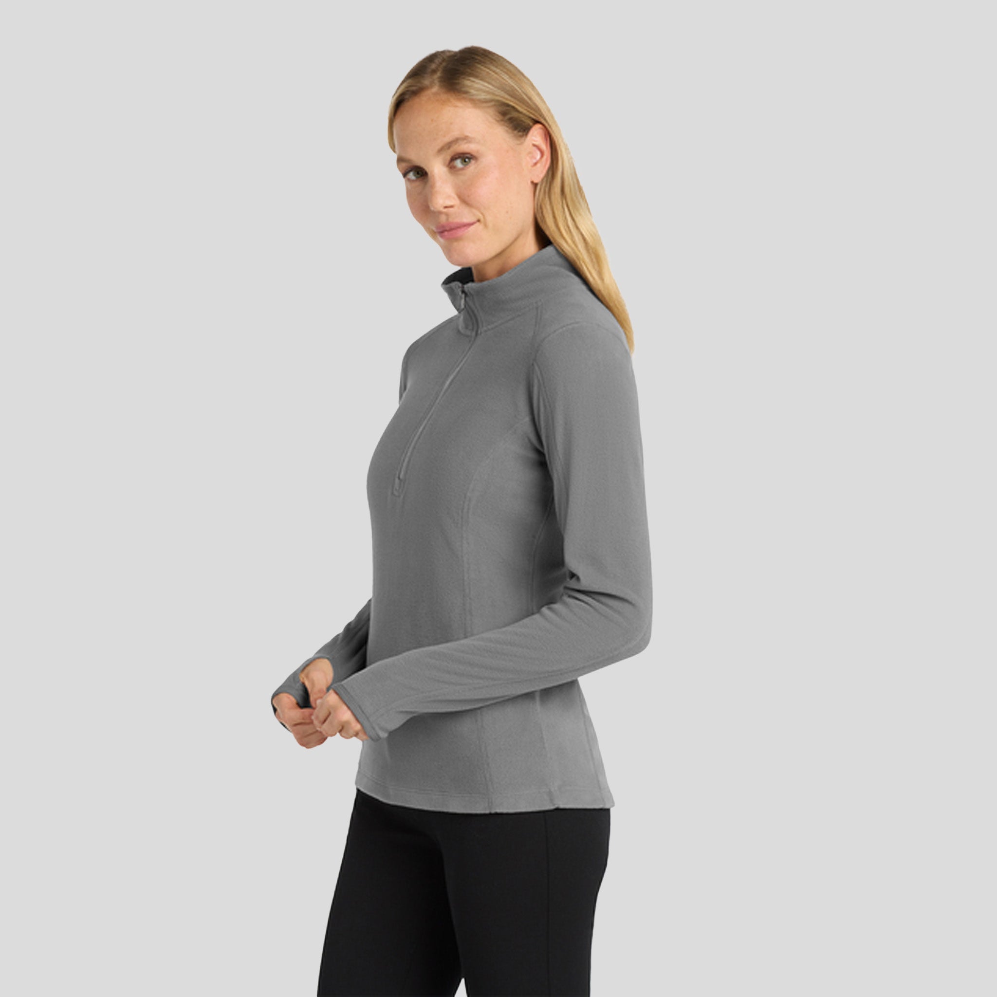 Women's Microfleece 1/2-Zip Pullover | Pearl Grey