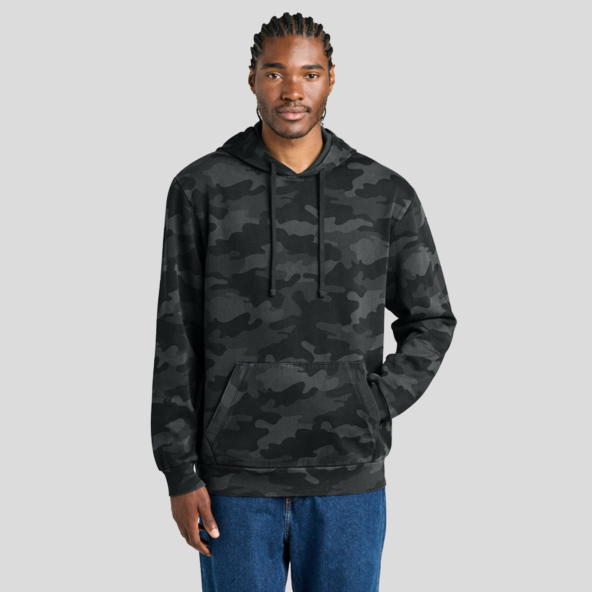 Men's Washβ’ Camo Fleece Hoodie | Black
