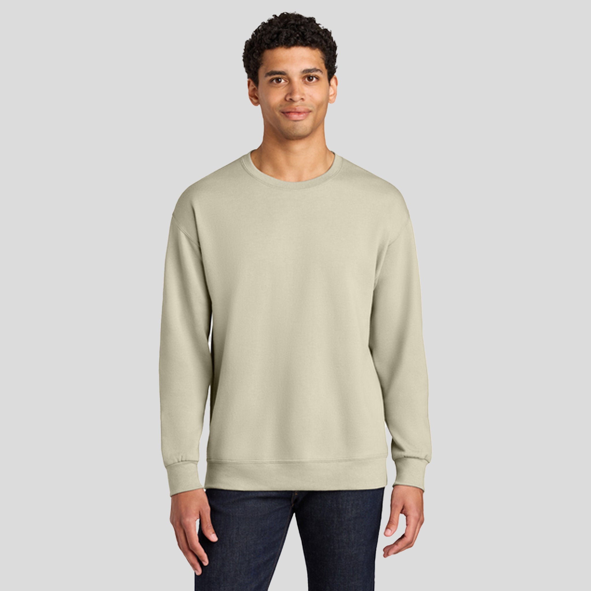 Ultimate™ Unisex CVC Ring Spun Crewneck Sweatshirt | Putty