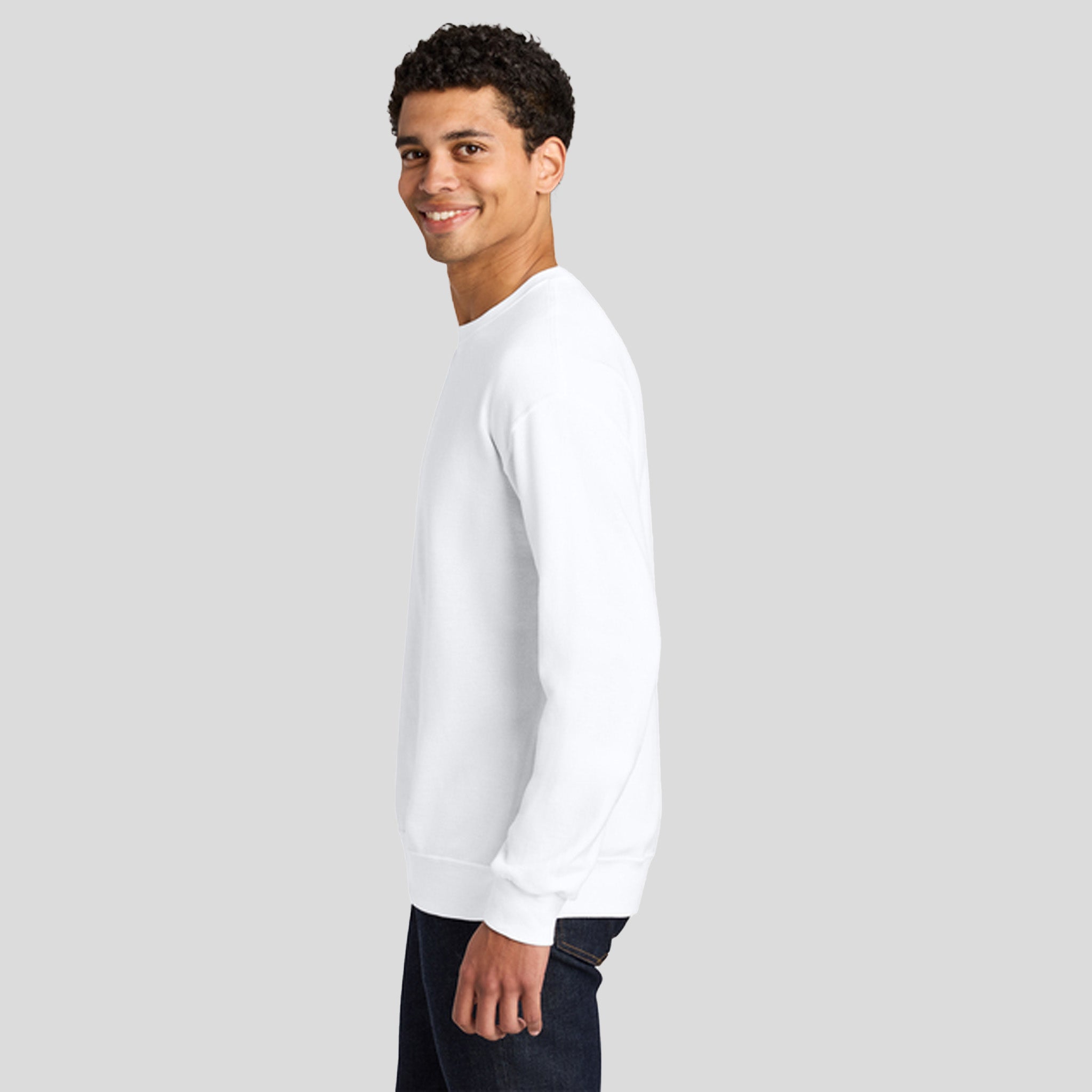 Ultimate™ Unisex CVC Ring Spun Crewneck Sweatshirt | White