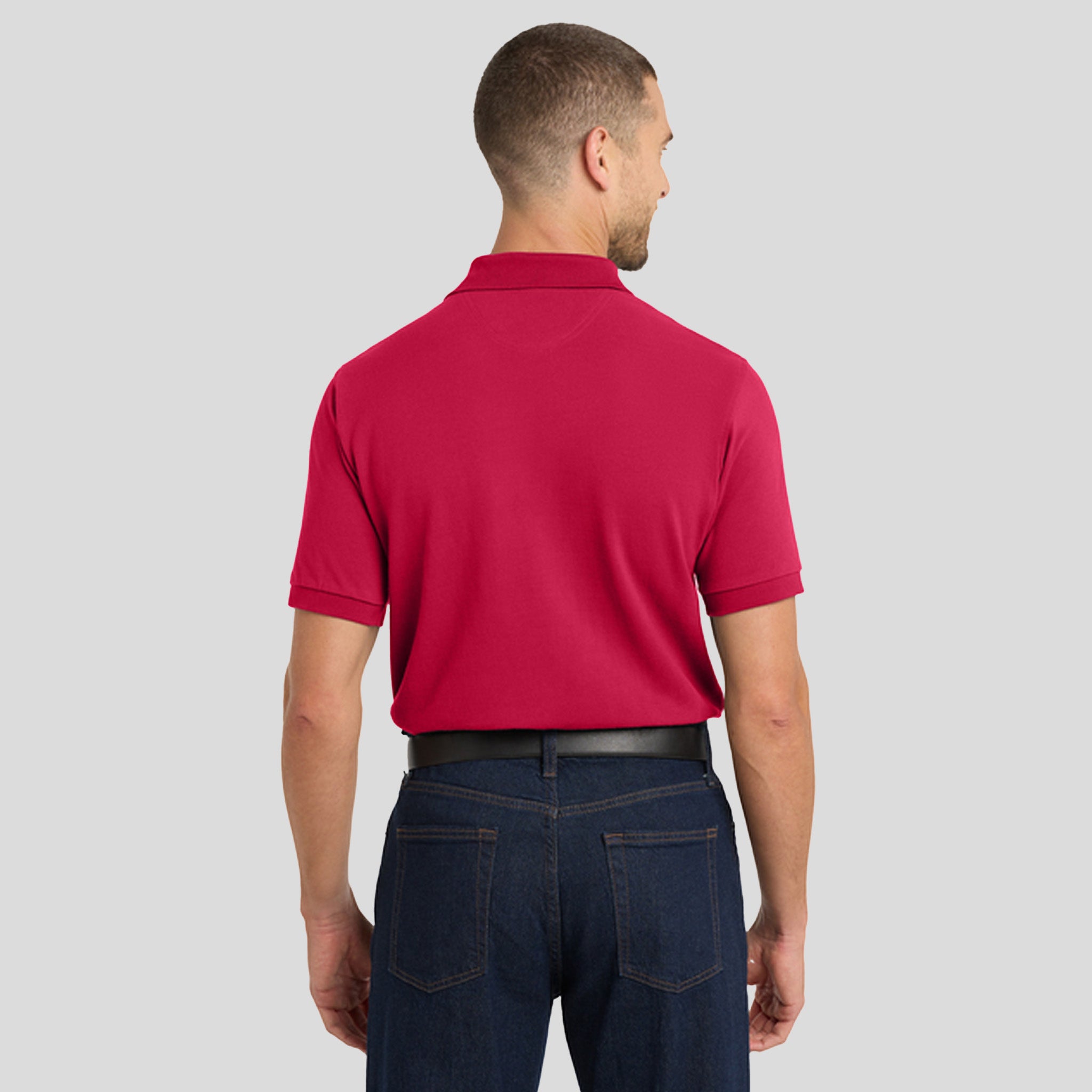 Heavyweight Cotton Pique Polo | Red