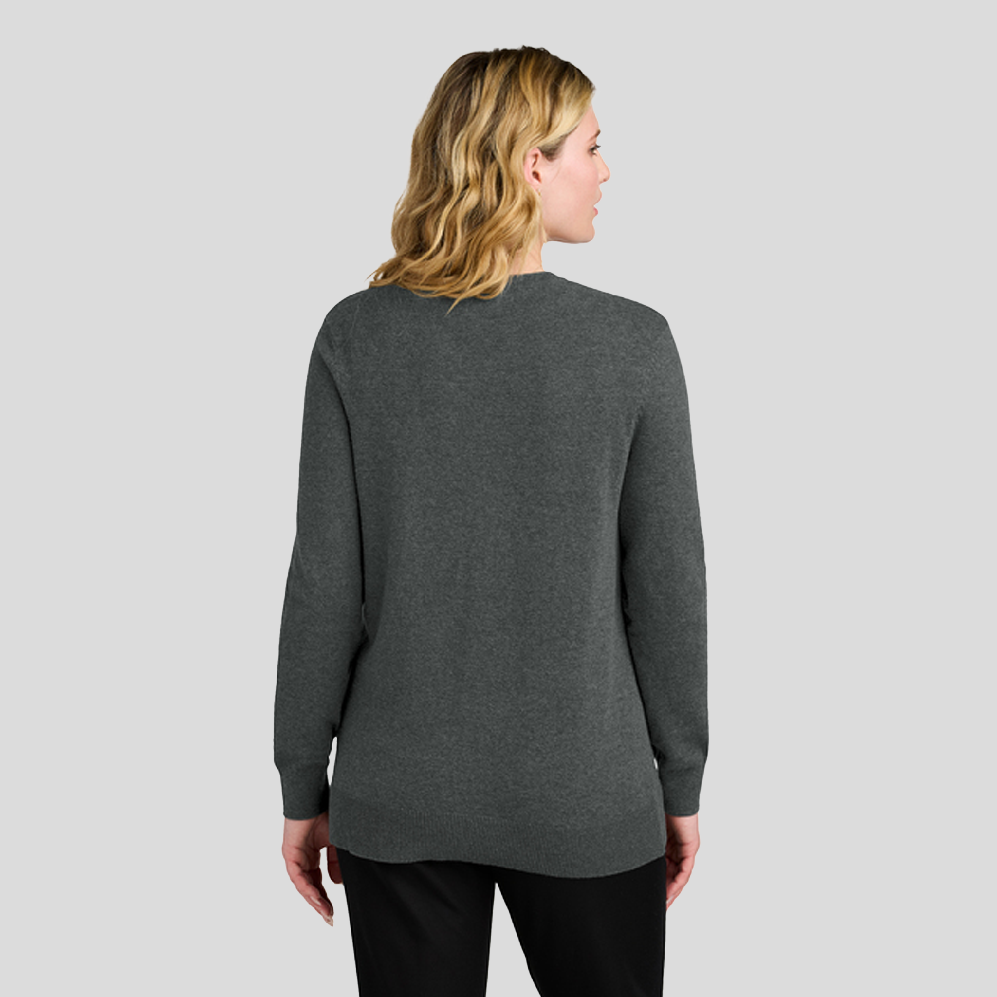 Women’s Easy Care Button-Up Cardigan Sweater | Charcoal Heather