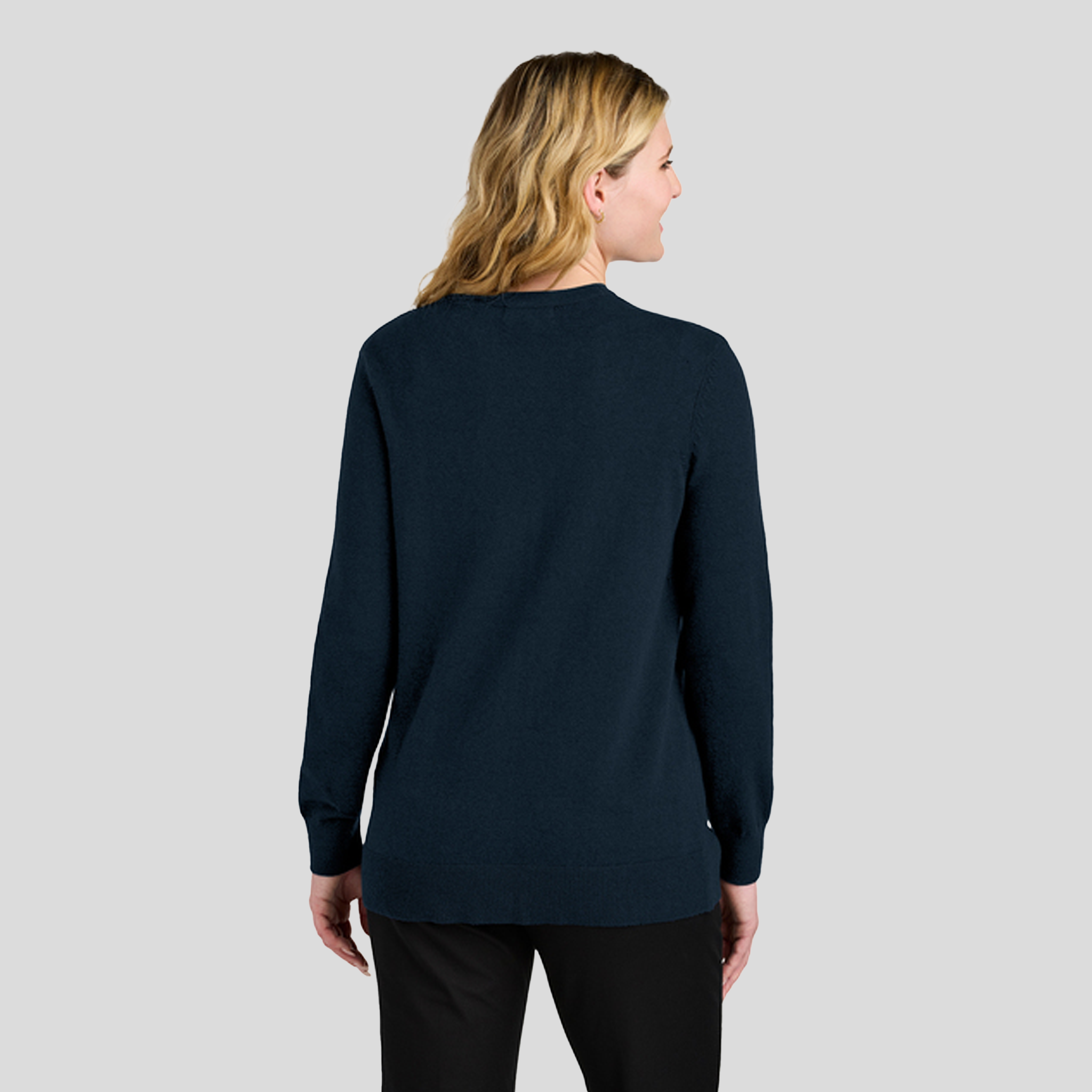 Women’s Easy Care Button-Up Cardigan Sweater | River Blue Navy