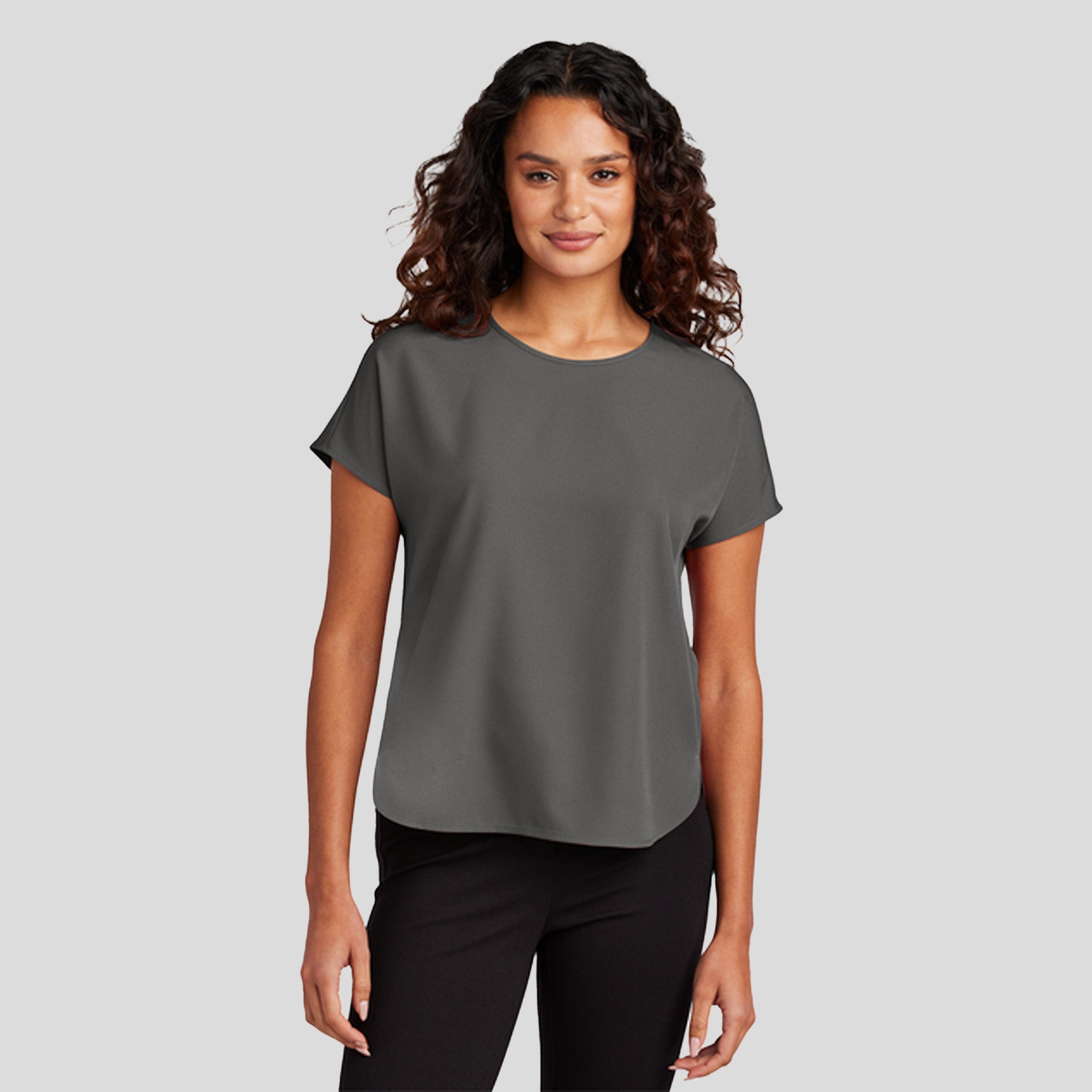 Women's Stretch Crepe Crew | Anchor Grey