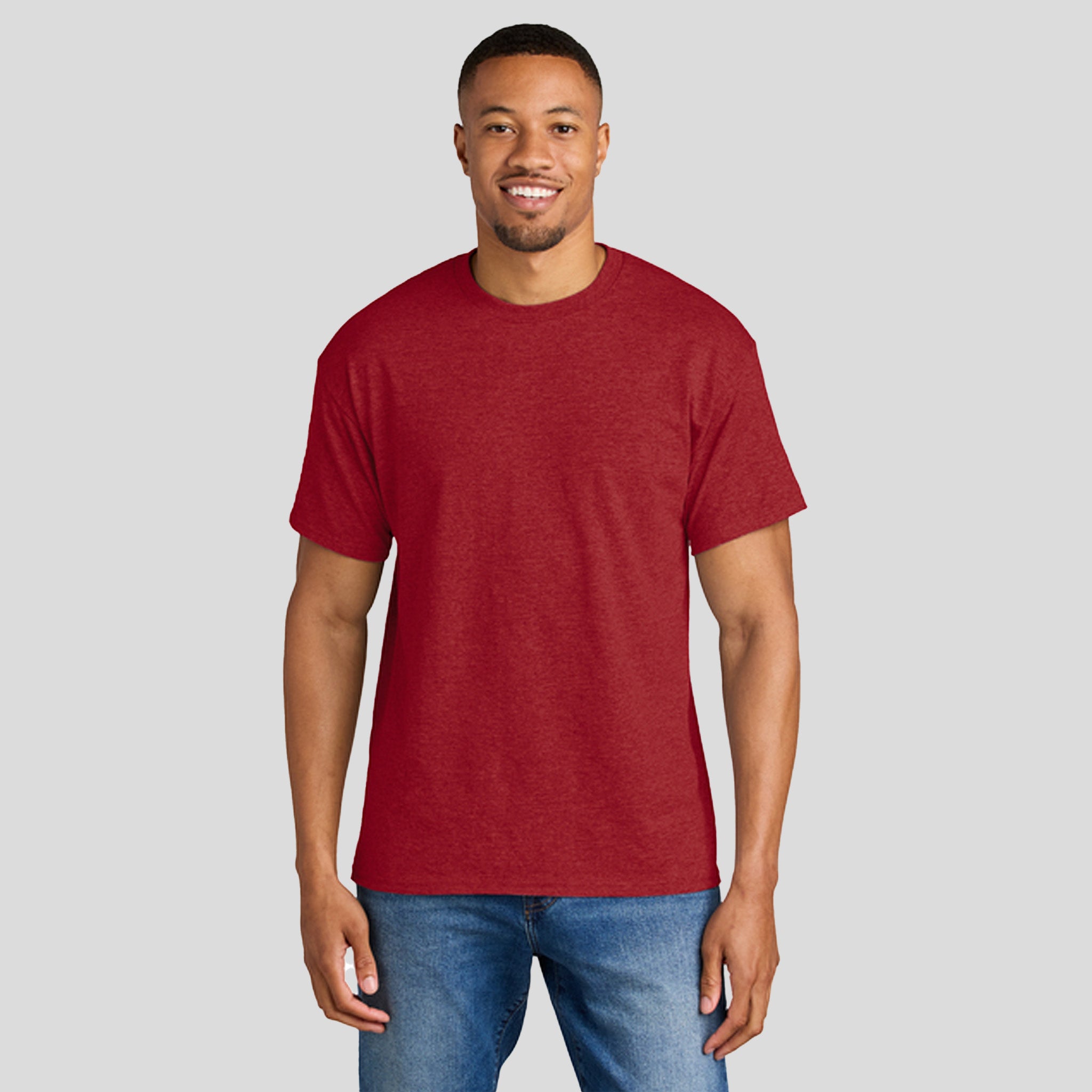 Gildan® DryBlend® 50 Cotton/50 Poly T-Shirt | Heather Scarlet Red