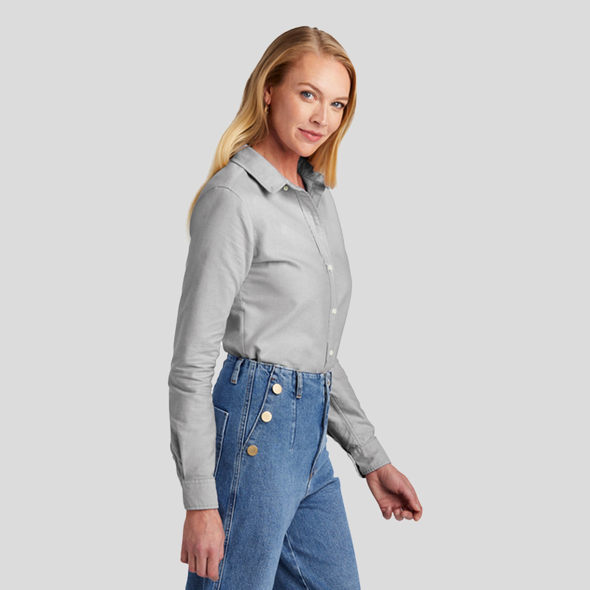 Women’s Casual Oxford Cloth Shirt | Windsor Grey