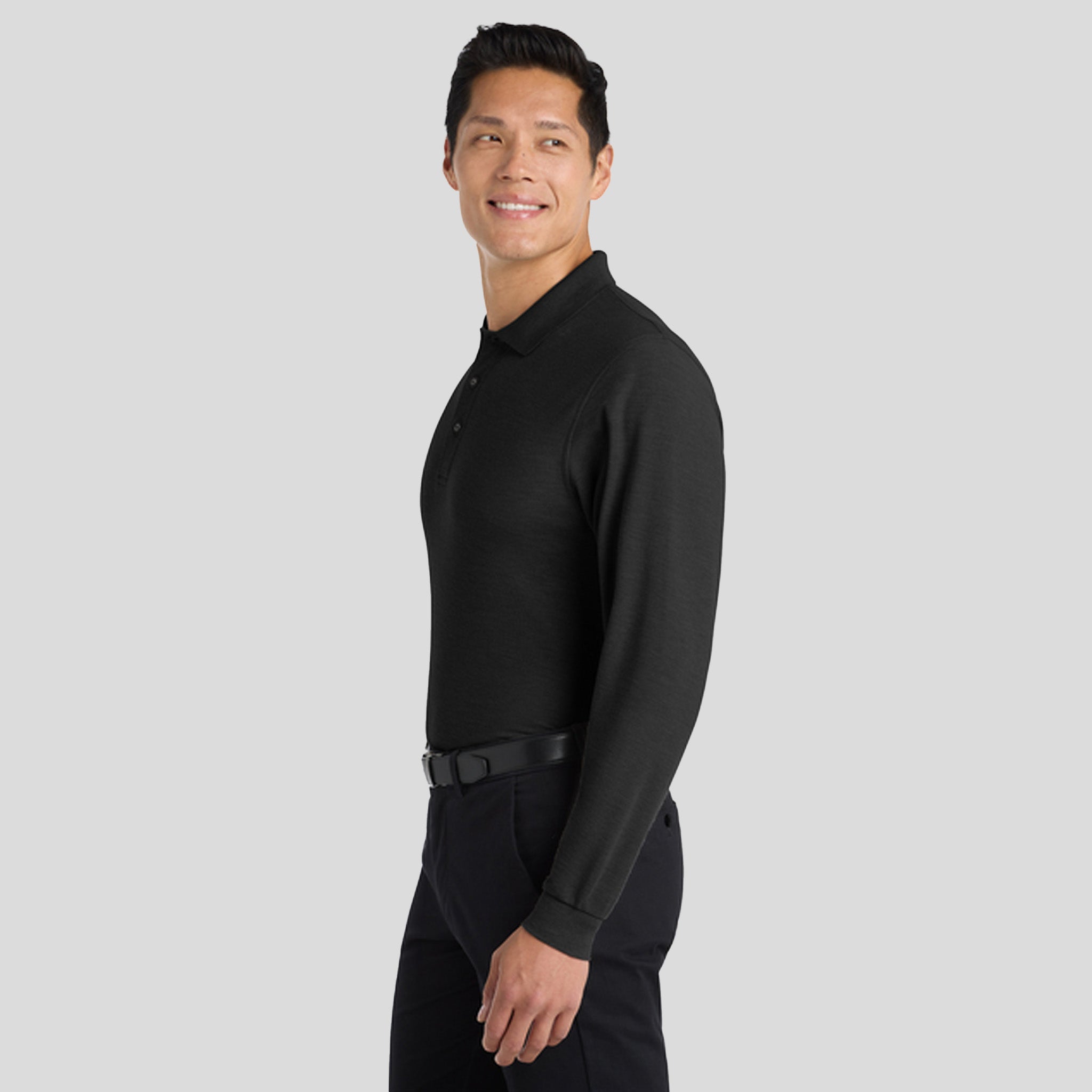 Silk Touch™ Long Sleeve Polo | Black