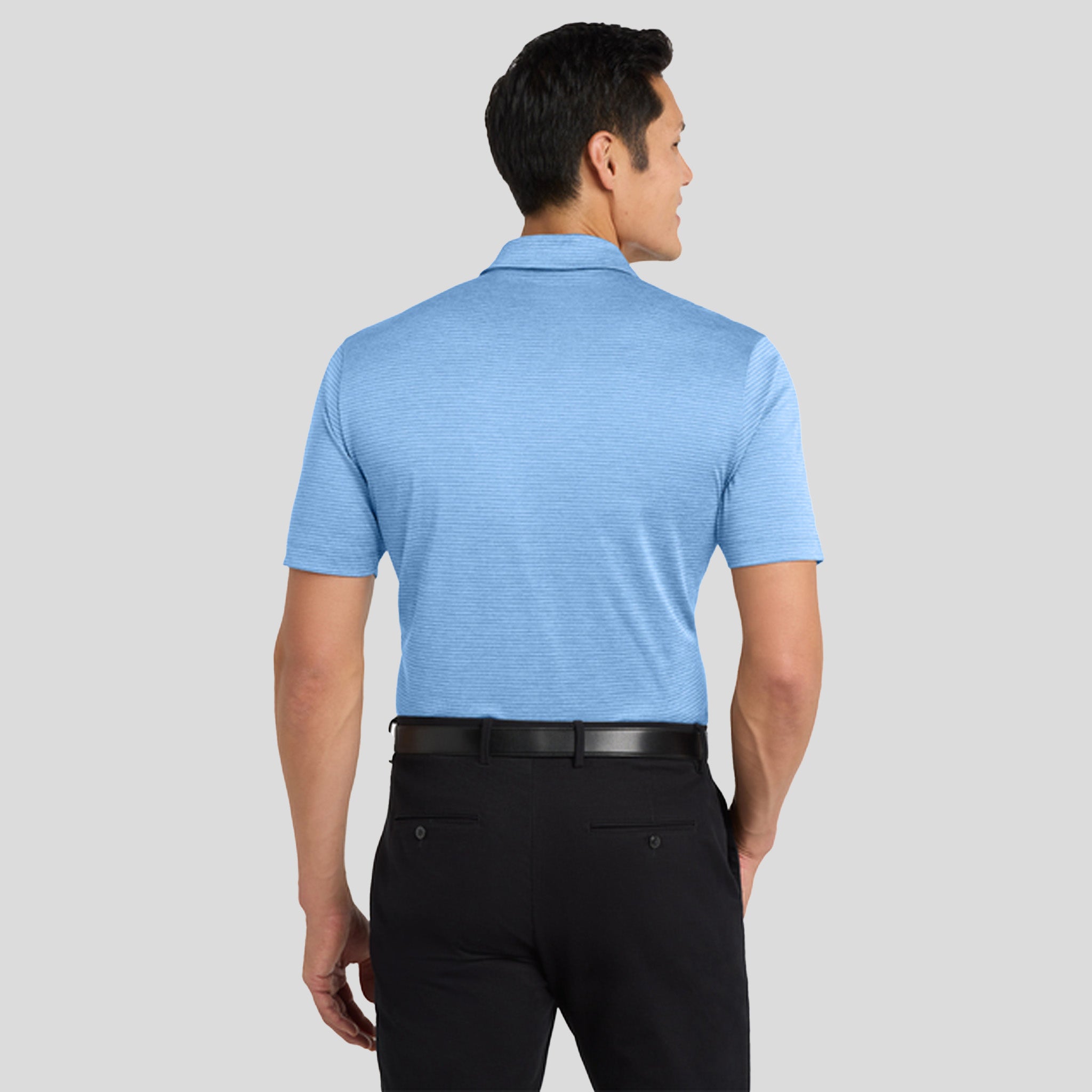Shadow Stripe Polo | Carolina Blue