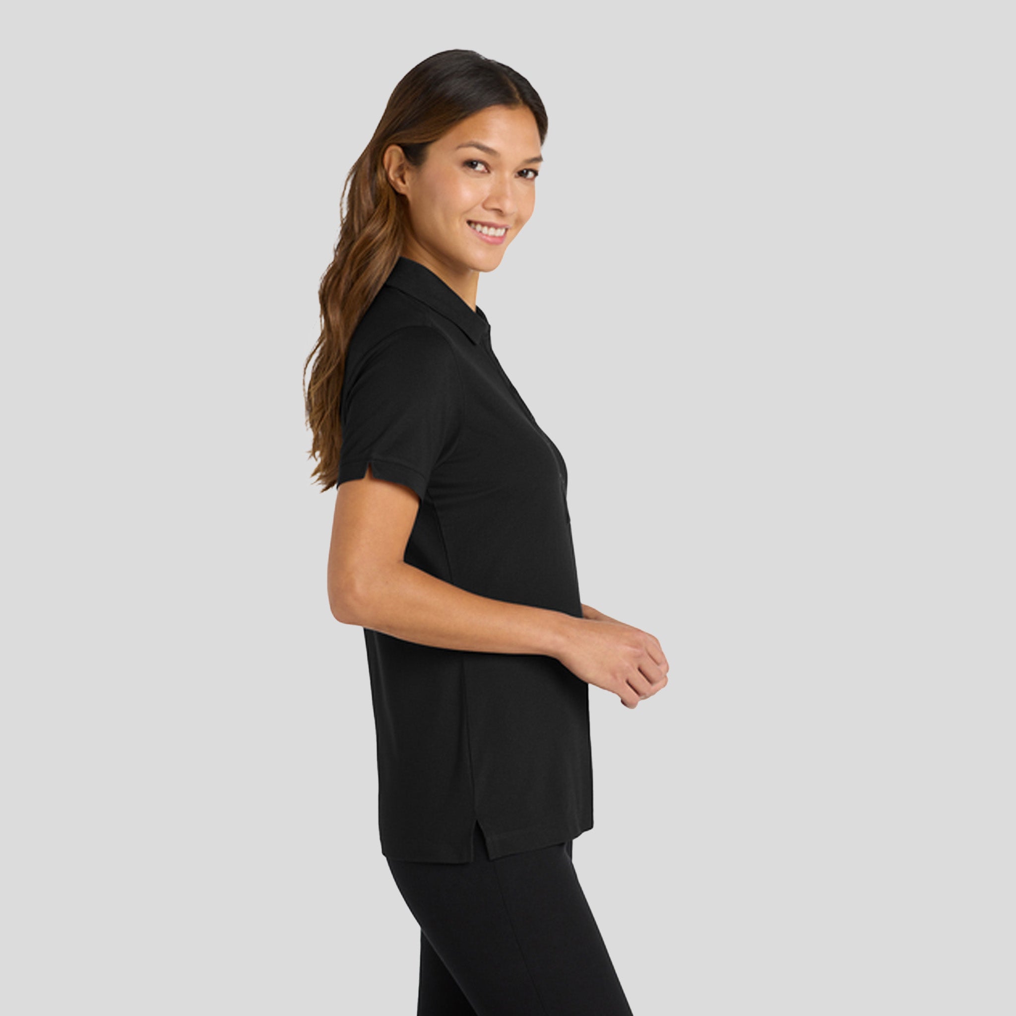 Women's Stretch Pique Polo | Black