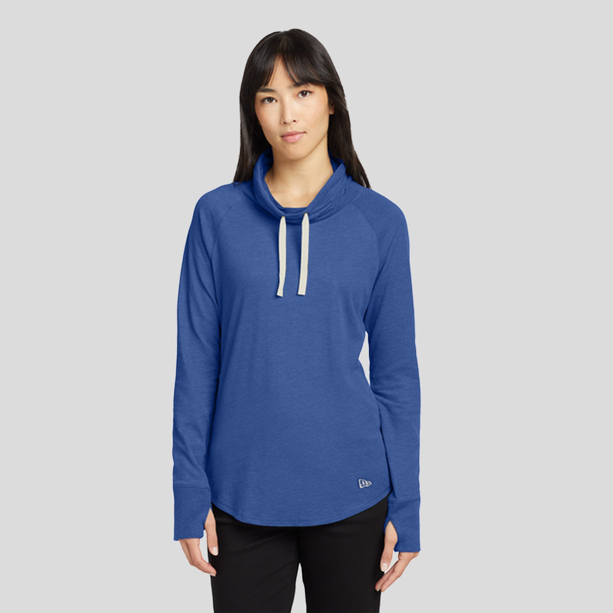 Women's Sueded Cotton Blend Cowl Tee | Royal Heather