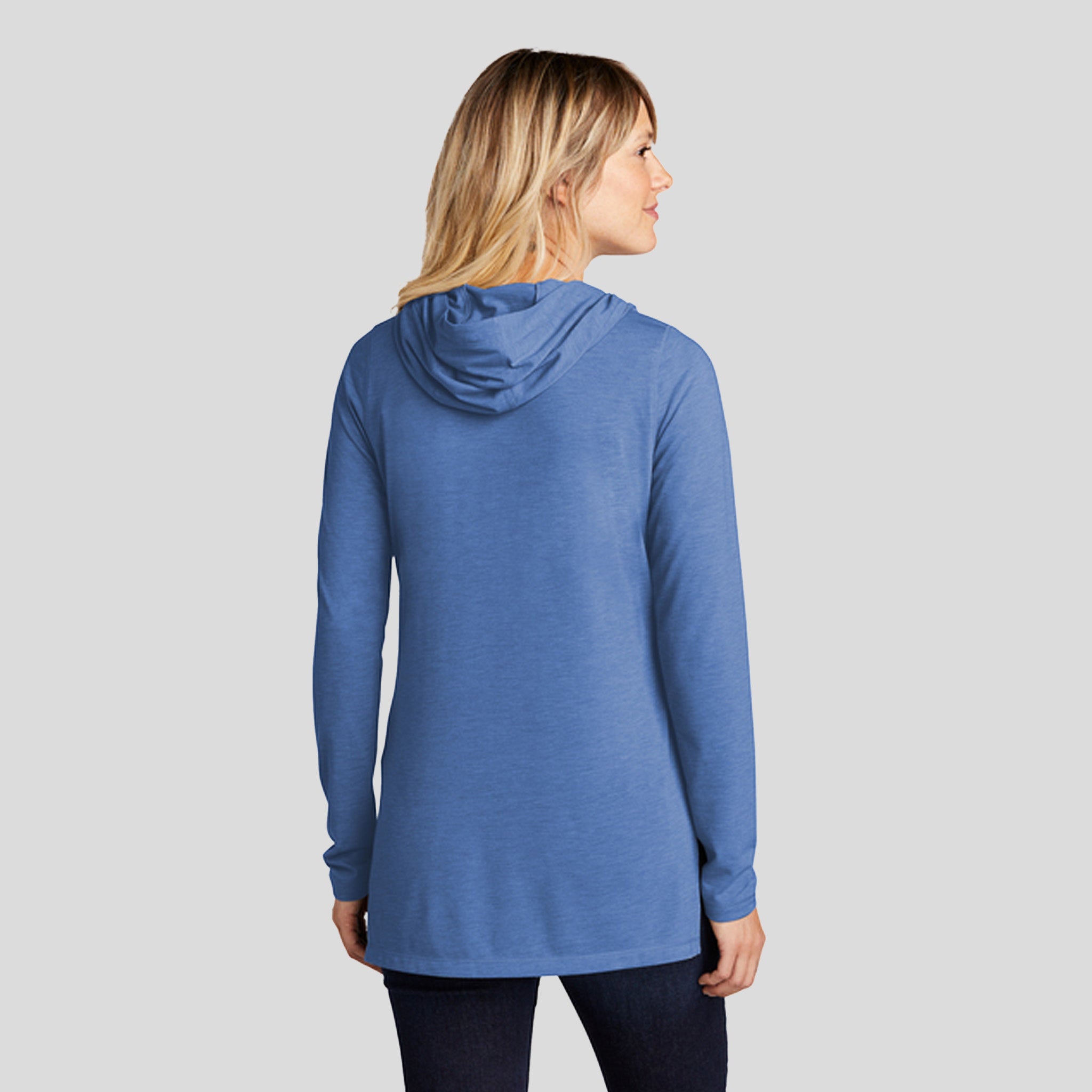 Women's PosiCharge® Tri-Blend Wicking Long Sleeve Hoodie | True Royal Heather