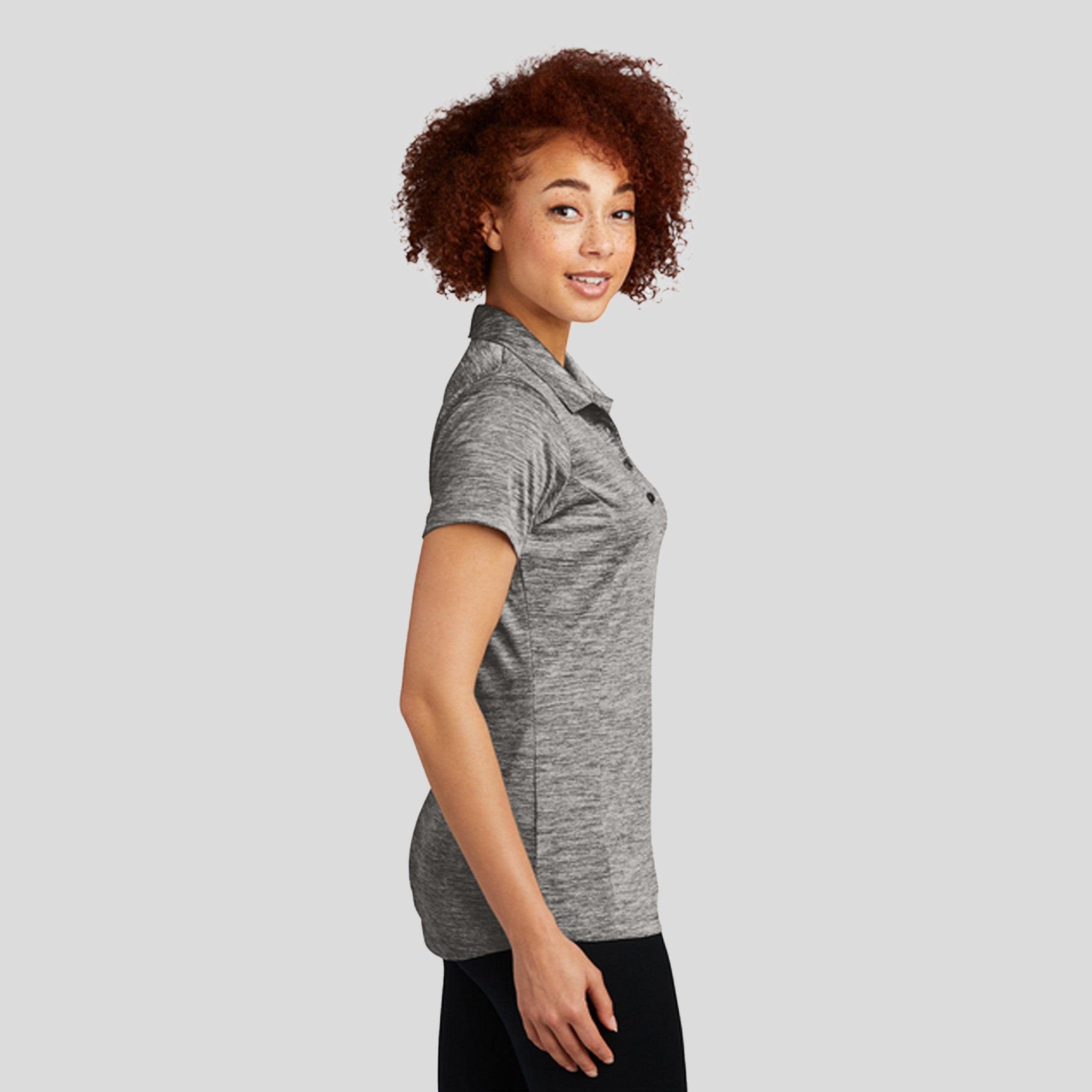 Women's PosiCharge® Electric Heather Polo | Black Electric