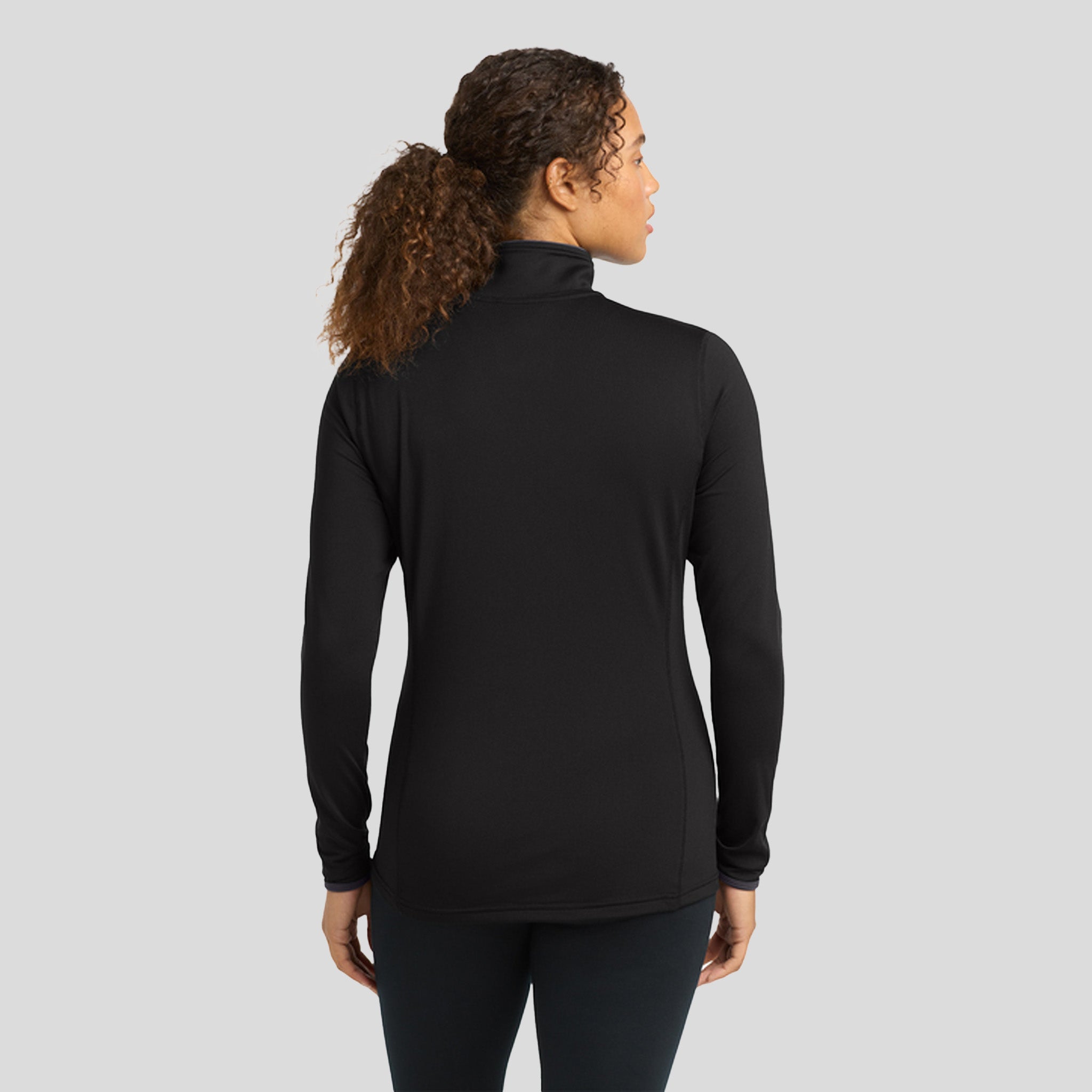 Women's Sport-Wick® Stretch Contrast Full-Zip Jacket | Black/Charcoal Grey