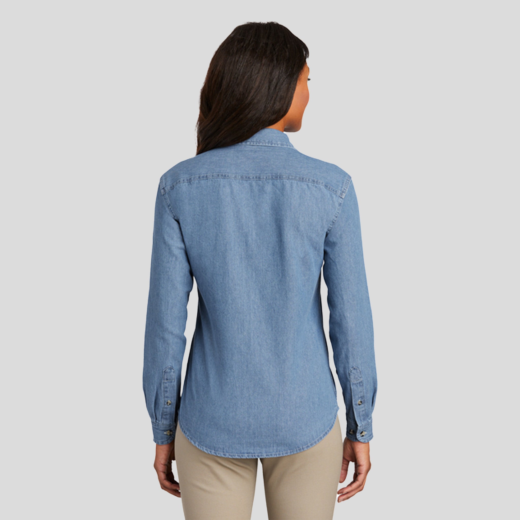Women's Long Sleeve Value Denim Shirt | Faded Blue