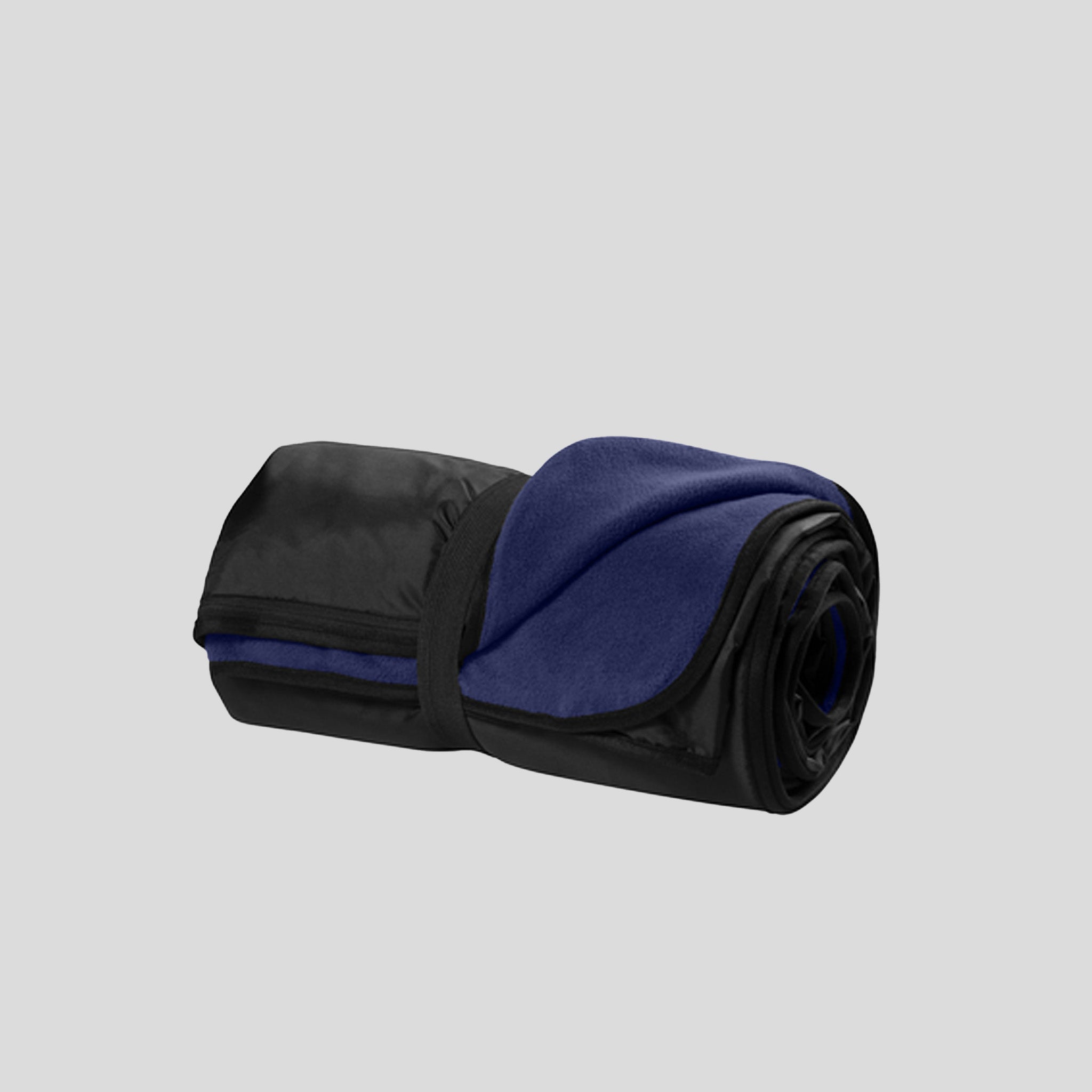 Fleece & Poly Travel Blanket | True Navy/Black
