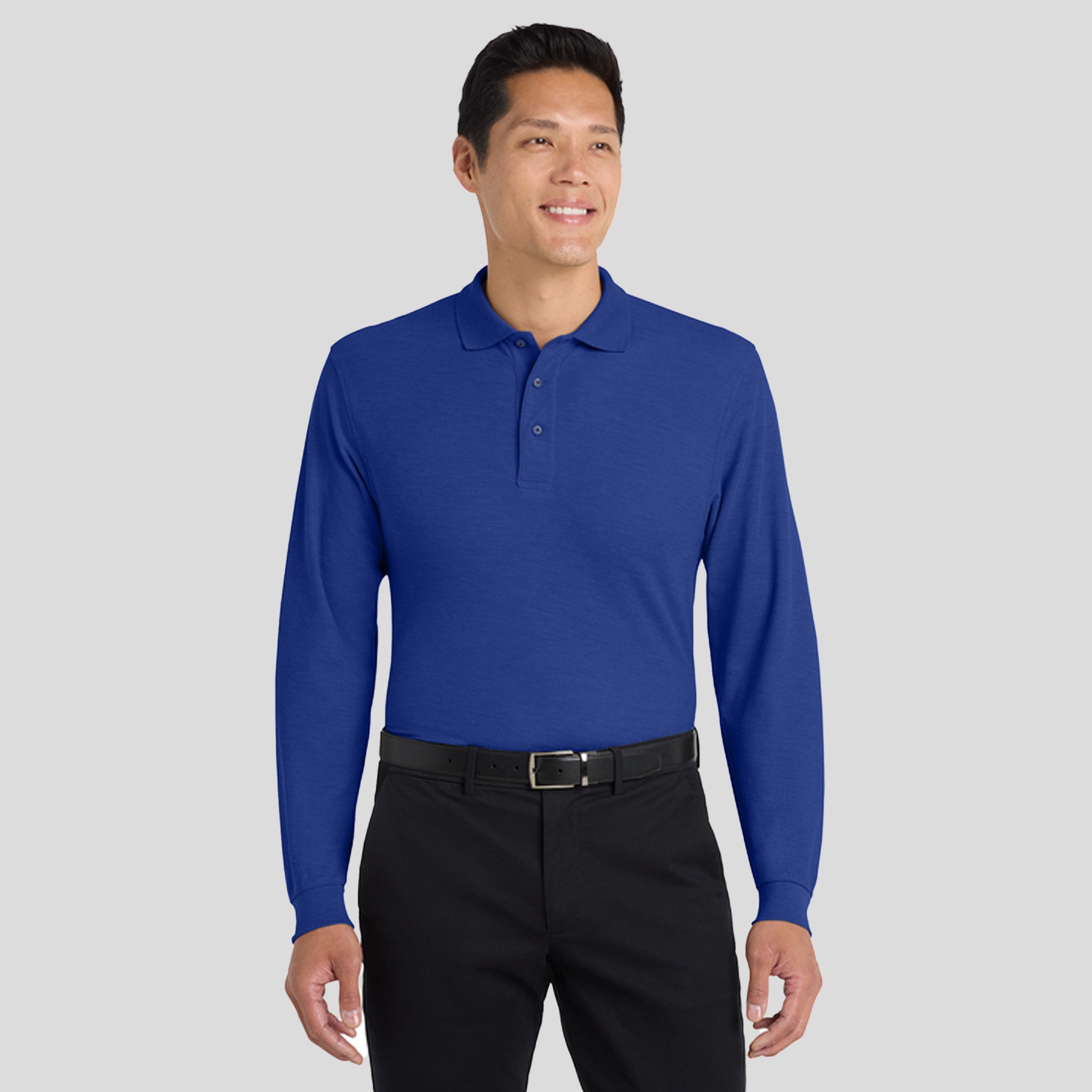 Tall Silk Touch Long Sleeve Polo | Royal