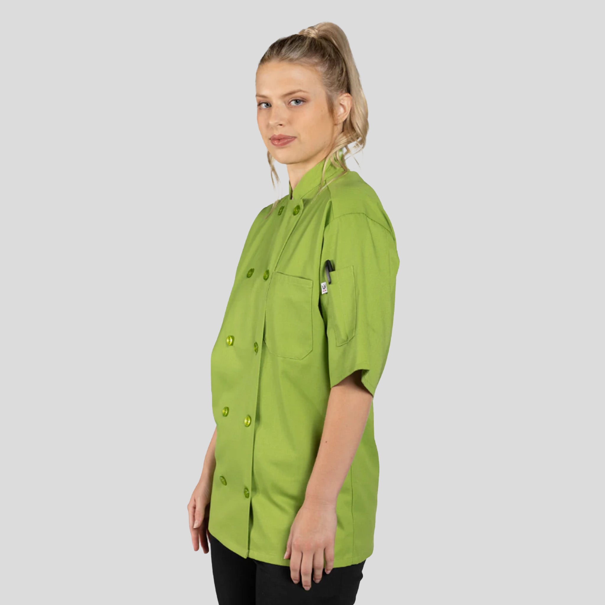 South Beach Short Sleeve Chef Coat | Avocado